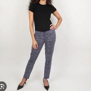 J.Crew Toothpick Jeans in Basket Weave Pattern Blue and White  Size 30